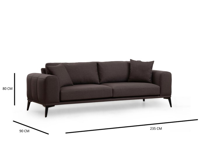 Atelier Del Sofa Kenzo 3 Sofá de 3 Plazas Gris